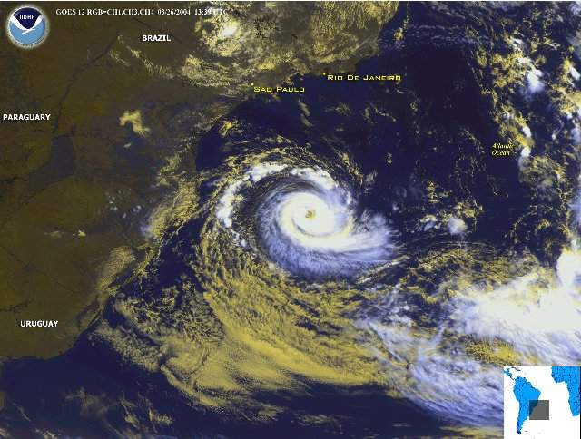 reprodução de imagem de NOAA - GOES12