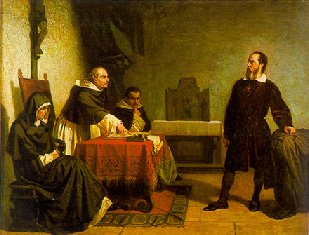Galileu diante da Inquisicão Romana, pintura de Cristiano Banti