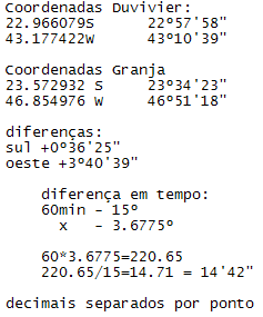 longitudes e latitudes